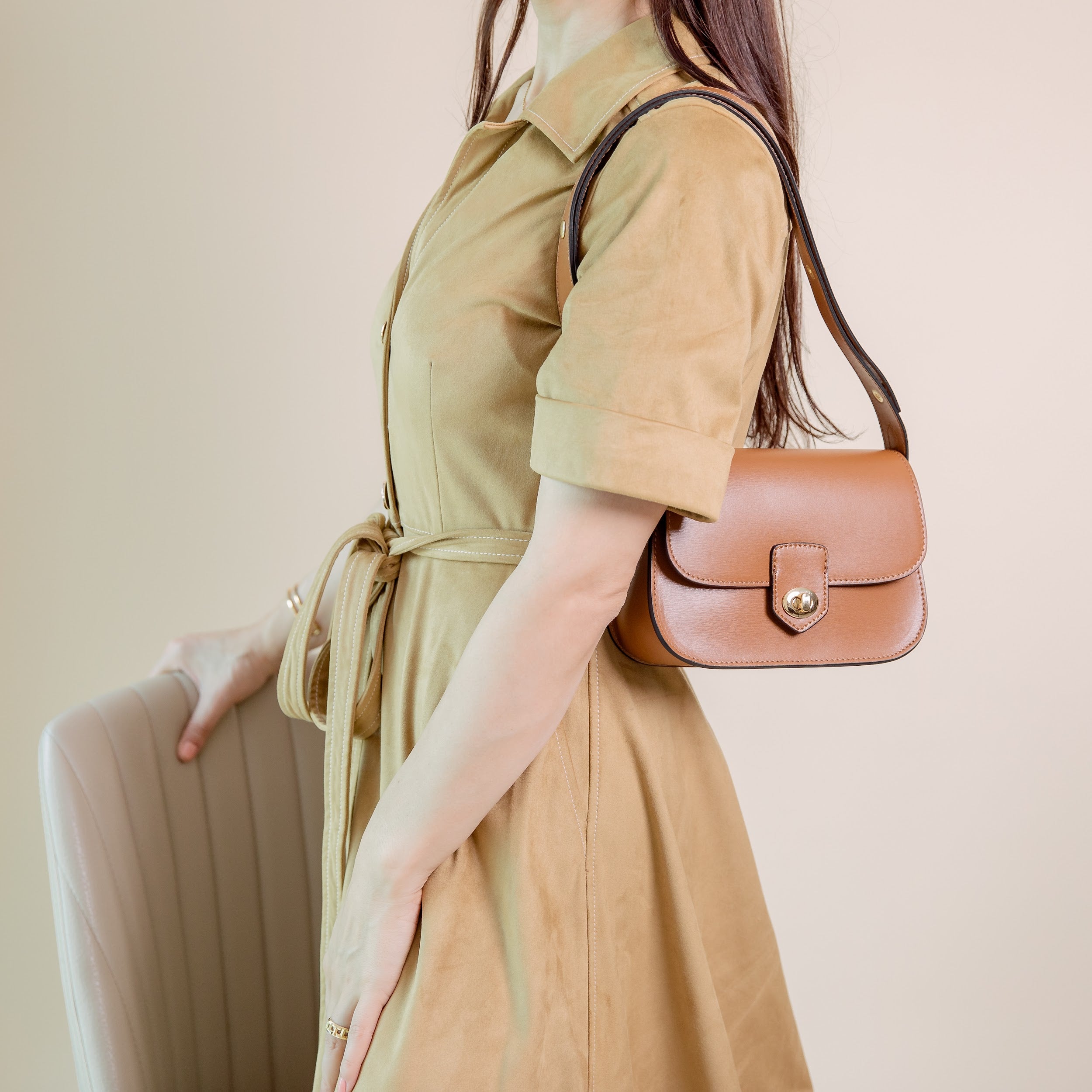 Elegant Leather Shoulder Bag - Firenze Luxe